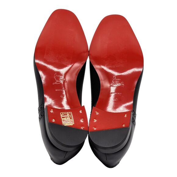Christian Louboutin Top Daviol Leather Derby Shoes - Black - EU 40 / US 7 $995 - Picture 7 of 8